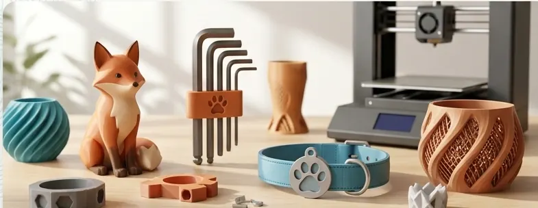 Itens impressos em 3D da Pata 3D